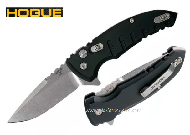 Hogue X1-MicroFlip Flipper Folding Knife, 154CM Drop Point, Aluminum Black, 24170